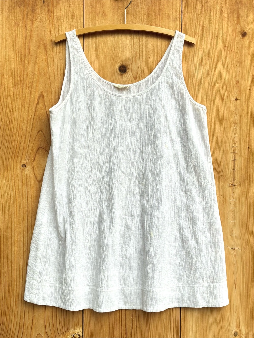 Eileen Fisher Organic Cotton White Gauze tank Tunic Top Sz Medium